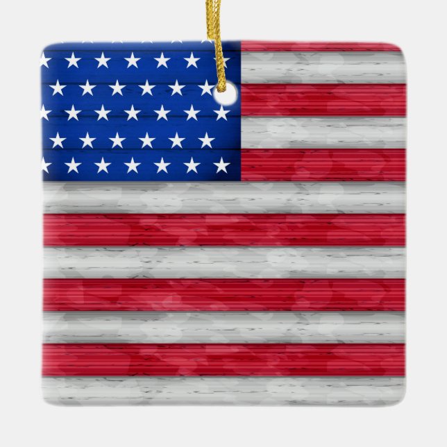 Amerikanische Flagge Keramikornament (Vorderseite)