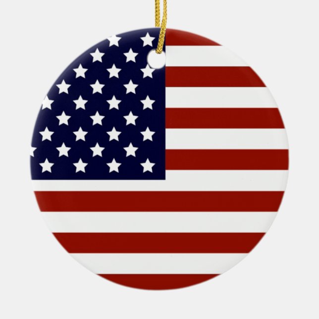 Amerikanische Flagge Keramikornament (Vorne)