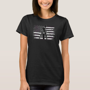 Amerikanische Flagge Klassisch Moderner Biker Moto T-Shirt