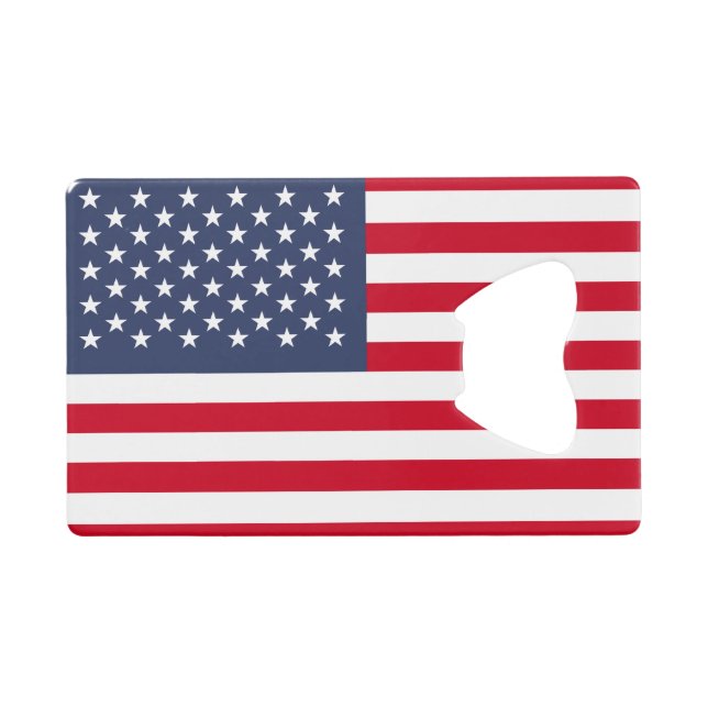 Amerikanische Flagge Kreditkarten Flaschenöffner (Vorderseite (Horizontal))