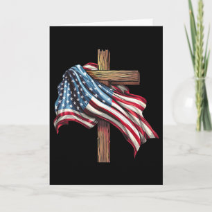 Amerikanische Flagge Kreuz Für Patriotische Usa Ch Karte