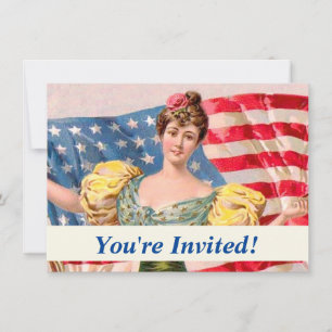 Amerikanische Flagge Lady Liberty Unabhängigkeit  Einladung