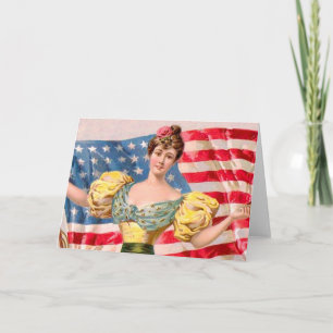 Amerikanische Flagge Lady Liberty Unabhängigkeit Karte