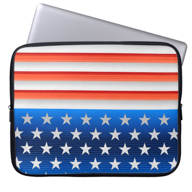Amerikanische Flagge Laptopschutzhülle (Vorderseite)