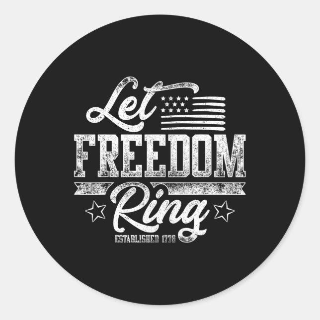 Amerikanische Flagge Lasse Freiheitsring 4. Juli R Runder Aufkleber (Vorderseite)