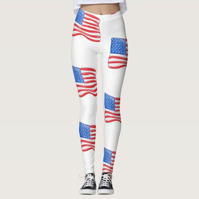 Amerikanische Flagge Leggings (Vorderseite)