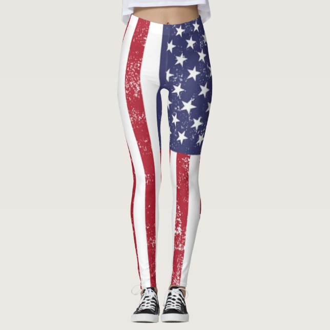 Amerikanische Flagge Leggings (Vorderseite)
