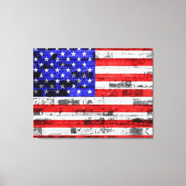 Amerikanische Flagge Leinwanddruck (Vorderseite)