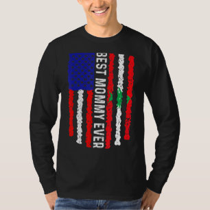 Amerikanische Flagge Libanon Flagge Beste Mommy-Ev T-Shirt