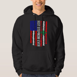 Amerikanische Flagge Libanon Flagge Beste Stepmutt Hoodie