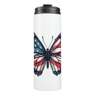 Amerikanische Flagge Libelle Patriotisch 4. Juli R Thermosbecher