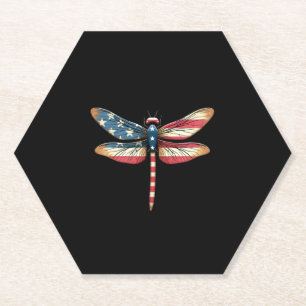 Amerikanische Flagge Libelle Patriotisch 4. Juli R Untersetzer