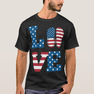 Amerikanische Flagge Liebe Croc Amerikanische Flag T-Shirt