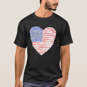 Amerikanische Flagge Liebe Herz 4. Juli Männer Fra T-Shirt