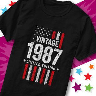 Amerikanische Flagge Limitierte Edition Sterne Vin T-Shirt