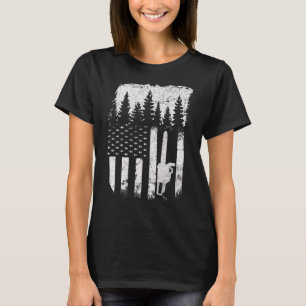 Amerikanische Flagge Lumberjack Foresters Wood Cha T-Shirt