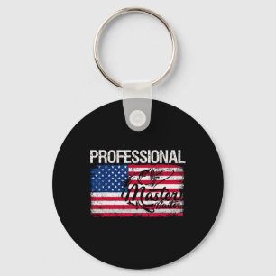 Amerikanische Flagge Lustig Fishing Retro Professi Schlüsselanhänger