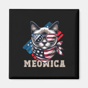 Amerikanische Flagge Lustige Katze Meme Patriotisc Magnet