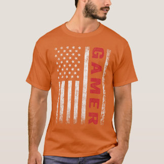 Amerikanische Flagge Lustiges Gamer-Geschenk Video T-Shirt