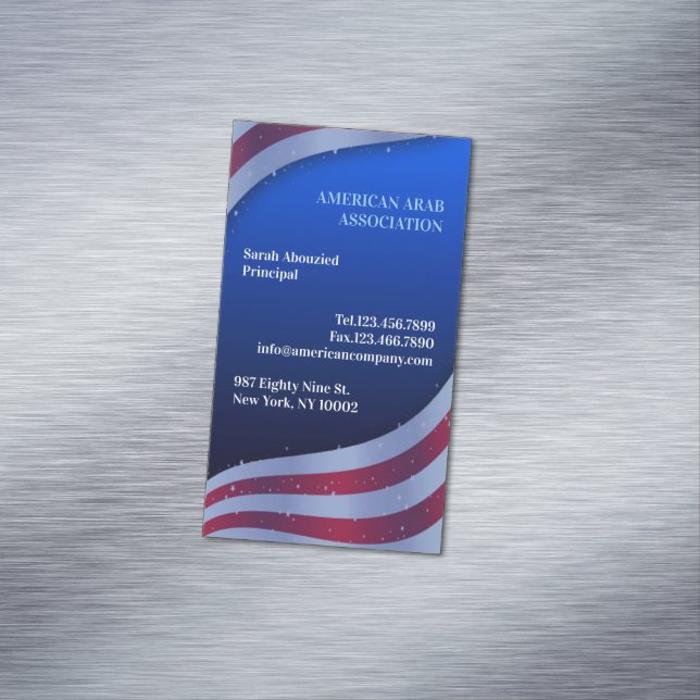 Amerikanische Flagge Magnetische Visitenkarte (Beispiel)