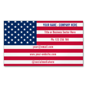 Amerikanische Flagge Magnetische Visitenkarte Vorl