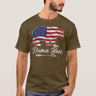 Amerikanische Flagge Mama Bear 4. Juli Muttertag  T-Shirt