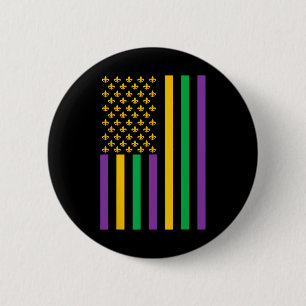 Amerikanische Flagge Mardi Gras Mardi Gras Crawfis Button