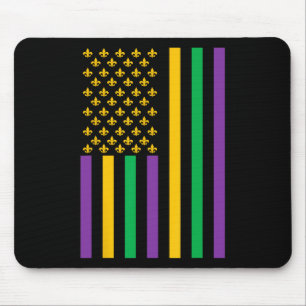 Amerikanische Flagge Mardi Gras Mardi Gras Crawfis Mousepad