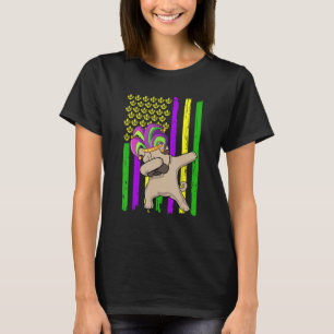 Amerikanische Flagge Mardi Gras Pug Dabbing Hund P T-Shirt