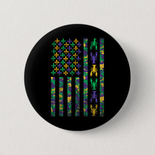 Amerikanische Flagge Mardi Gras Shirts Männer Frau Button