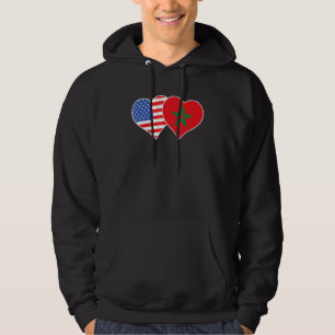 Amerikanische Flagge Marokkos USA Hoodie