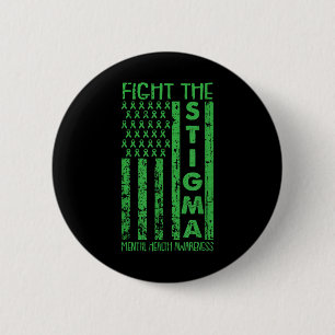 Amerikanische Flagge Mental Health Awareness Green Button