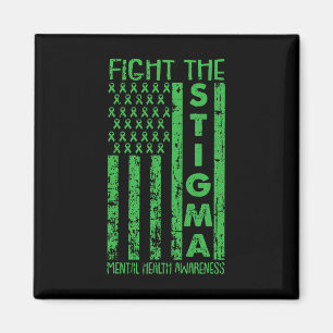 Amerikanische Flagge Mental Health Awareness Green Magnet