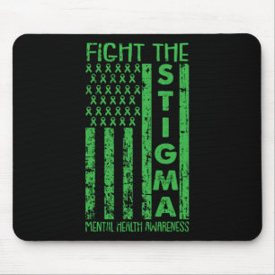 Amerikanische Flagge Mental Health Awareness Green Mousepad
