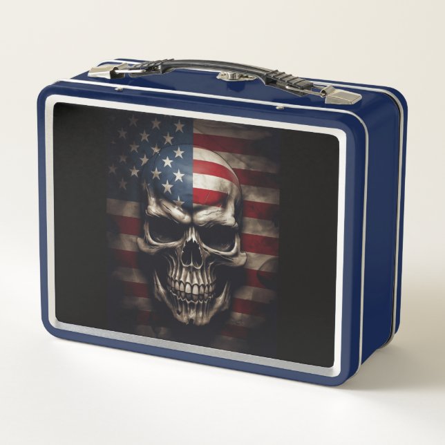 Amerikanische Flagge Metall Brotdose (Rückseite)