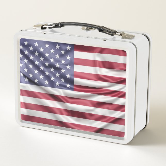 Amerikanische Flagge Metall Brotdose (Rückseite)