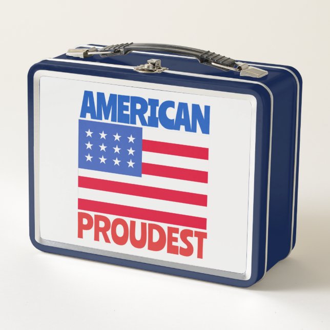 Amerikanische Flagge Metall Brotdose (Vorderseite)