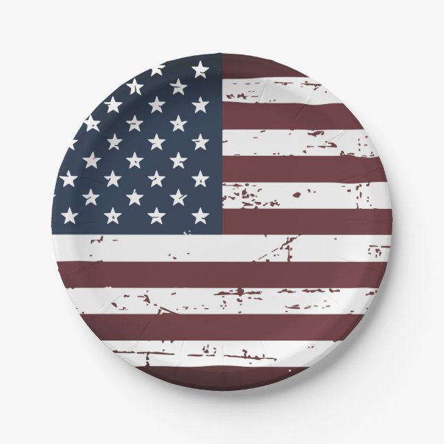 Amerikanische Flagge Militär Patriotic Red White B Pappteller (Vorderseite)
