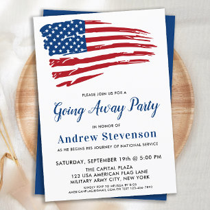 Amerikanische Flagge Militär Soldat Abschiedsparty Einladung