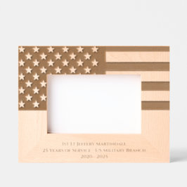 Amerikanische Flagge: Militärruhestand Geätzte Rahmen