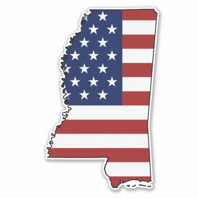 Amerikanische Flagge Mississippi Aufkleber (Vorderseite)
