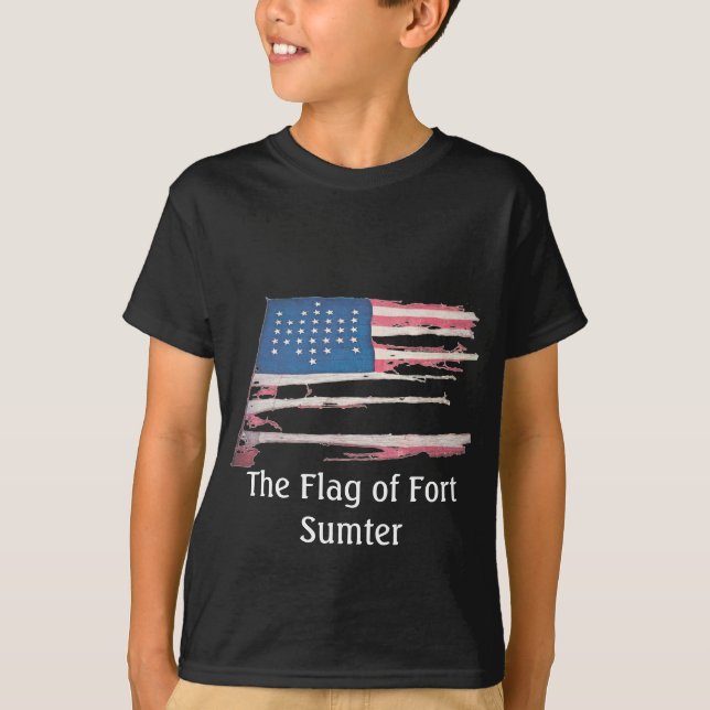 Amerikanische Flagge mit 33 Sternen - Fort Sumter T-Shirt (Vorderseite)
