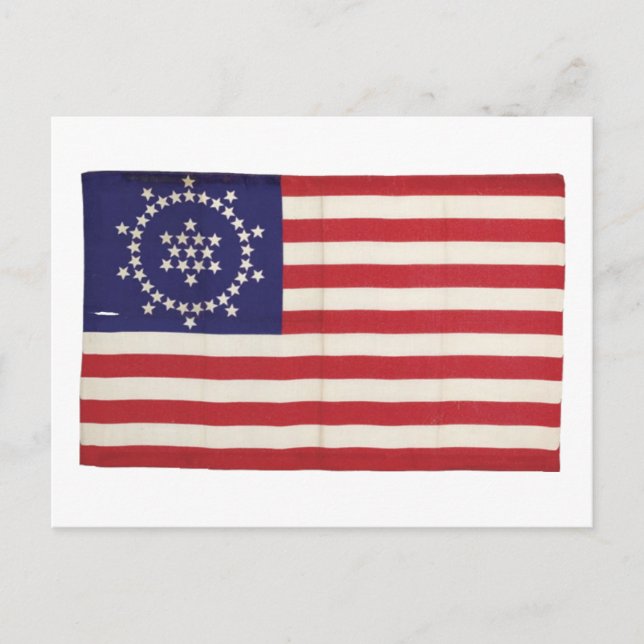 Amerikanische Flagge mit 48 Sternen Whipple Postkarte (Vorderseite)