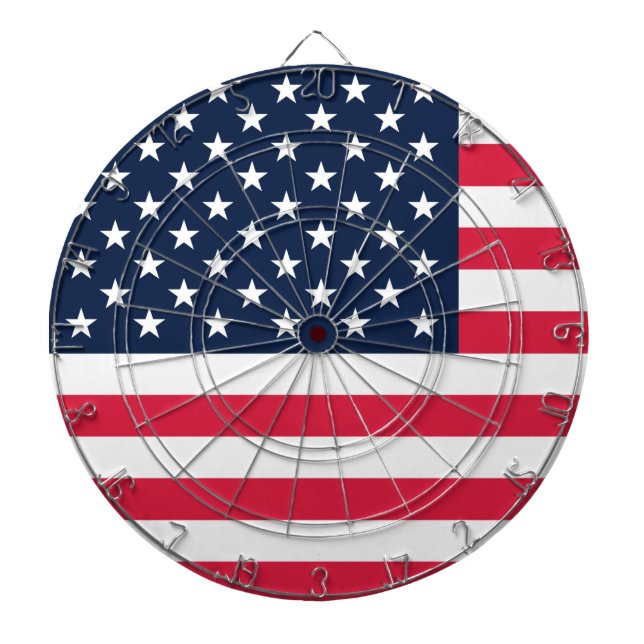 Amerikanische Flagge mit 50 Sternen: US Flagge mit Dartscheibe (vorne)