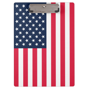 Amerikanische Flagge mit 50 Sternen: US Flagge mit Klemmbrett