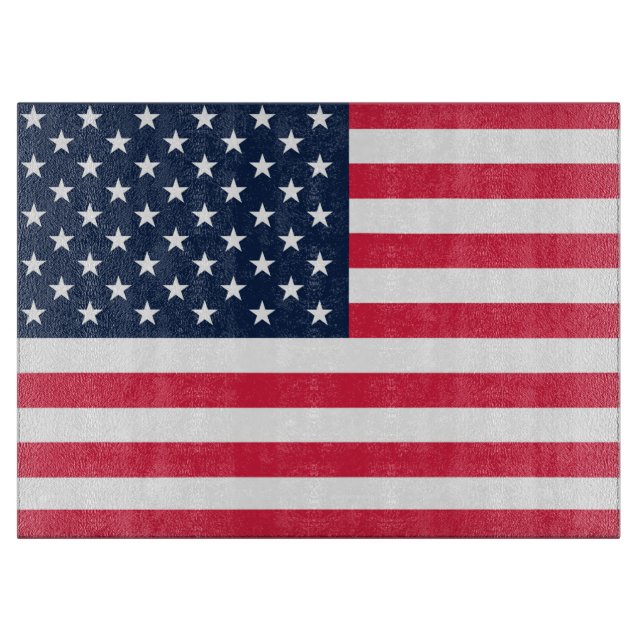 Amerikanische Flagge mit 50 Sternen: US Flagge mit Schneidebrett (Vorderseite)