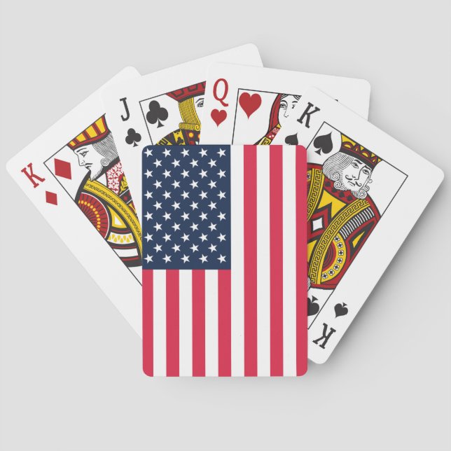 Amerikanische Flagge mit 50 Sternen: US Flagge mit Spielkarten (Rückseite)