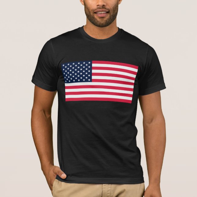 Amerikanische Flagge mit 50 Sternen: US Flagge mit T-Shirt (Vorderseite)
