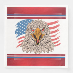 Amerikanische Flagge mit Adler Serviette
