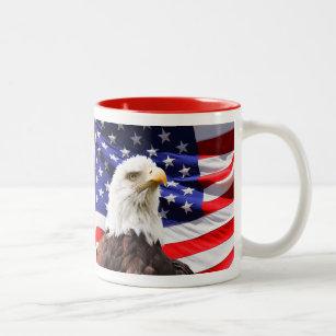 Amerikanische Flagge mit Amerikaner Eagle Zweifarbige Tasse